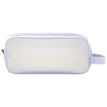(light blue) Multifunctional Pencil Case Clear Pen Case for Exams, Big Capacity Pen Bag Travel Cosmetic Bag for Student Girl Boy Purple