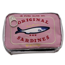 (Pink) Canned Sardines Makeup Bag, Cute Sardines Fish Makeup Pouch, Creative Cosmetic Organizer Bag, Funny Gift For Women Sisters Teen Girls