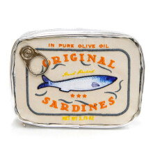 (Rice White) Canned Sardines Makeup Bag, Cute Sardines Fish Makeup Pouch, Creative Cosmetic Organizer Bag, Funny Gift For Women Sisters Teen Girls