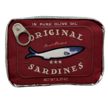 (Red) Canned Sardines Makeup Bag, Cute Sardines Fish Makeup Pouch, Creative Cosmetic Organizer Bag, Funny Gift For Women Sisters Teen Girls