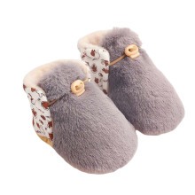 (S, Fog Grey) Baby Soft Sole Winter Shoes Comfortable without Grinding Feet Suitable for Dress Skirt Jeans