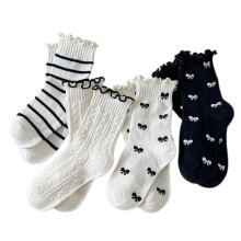 (XL, Style 1) Upgrades Cotton Footwear Rolled Cuffs Socks Elegant Girls Cotton Ankle Socks Comfortable Wearing Socks for Fall & Winter  Style 3 XL