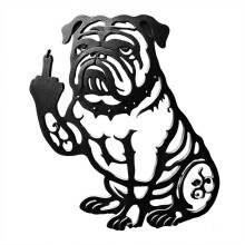 (Bulldog) Funny-Bulldog Metal Garden Decoration Personalized Garden Yard Decoration for Garden