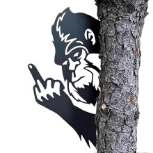 (Large) Funny-Bulldog Metal Garden Decoration Personalized Garden Yard Decoration for Garden