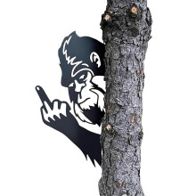 (Small) Funny-Bulldog Metal Garden Decoration Personalized Garden Yard Decoration for Garden