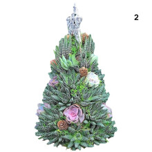 (2) Simulatied Succulents Christmas Tree Ornament Creative Resin Crafts for Home Living Room Garden Decor
