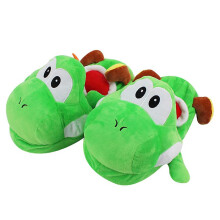 (A) Super Mario Cute Plush Slippers Non-Slip Warm Cotton Slippers Bedroom Winter