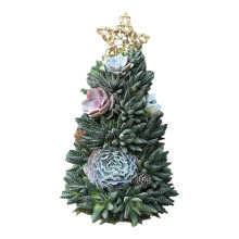 (1) Simulatied Succulents Christmas Tree Ornament Creative Resin Crafts for Home Living Room Garden Decor