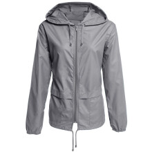 (2XL,Dark Gray)Women's Outdoor Jacket Coat Waterproof Hooded Overcoat Soft Shell Lightweight Windbreaker with Pockets for Hiking Travel