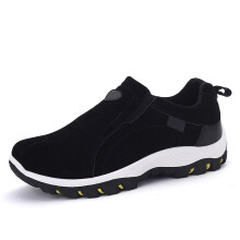 (46,Black)Men's Slip-On Walking Shoes Casual Breathable Anti Slip Shoes with Rubber Sole Fashionable