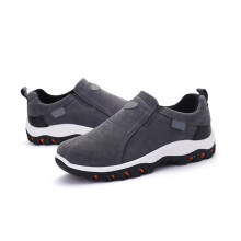 (46,Gray)Men's Slip-On Walking Shoes Casual Breathable Anti Slip Shoes with Rubber Sole Fashionable