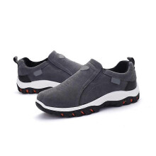 (43,Gray)Men's Slip-On Walking Shoes Casual Breathable Anti Slip Shoes with Rubber Sole Fashionable