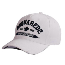 Mens Baseball Cap Cotton Peaked Cap Men's Casual Sports Cap Embroidery Letters Dsquared2 White
