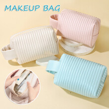 (Pink) Metal Zipper Makeup Bag Portable Multipurpose Toiletry Bag Travel Wash Cosmetic Bag Organizer Waterproof Large Capacity