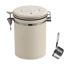 (1.8L, White) Coffee Beans Container, Rustproof Airtight Stainless Steel Container, Dried Fruit Food Storage Container