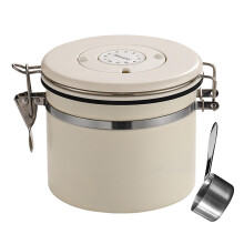 (1.2L, White) Coffee Beans Container, Rustproof Airtight Stainless Steel Container, Dried Fruit Food Storage Container