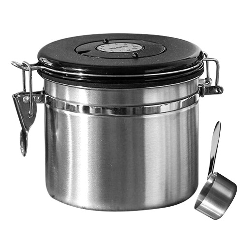 (1.2L, Silver) Coffee Beans Container, Rustproof Airtight Stainless Steel Container, Dried Fruit Food Storage Container