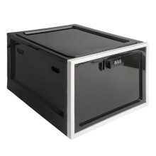 (Black White) Lockable Storage Box for Fridges/Snacks Food Versatile Space-Saving Organization Box for Kitchen Bedroom