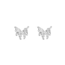 S925 Lava Texture Butterfly Earring, Irregular Folded Stud for Women