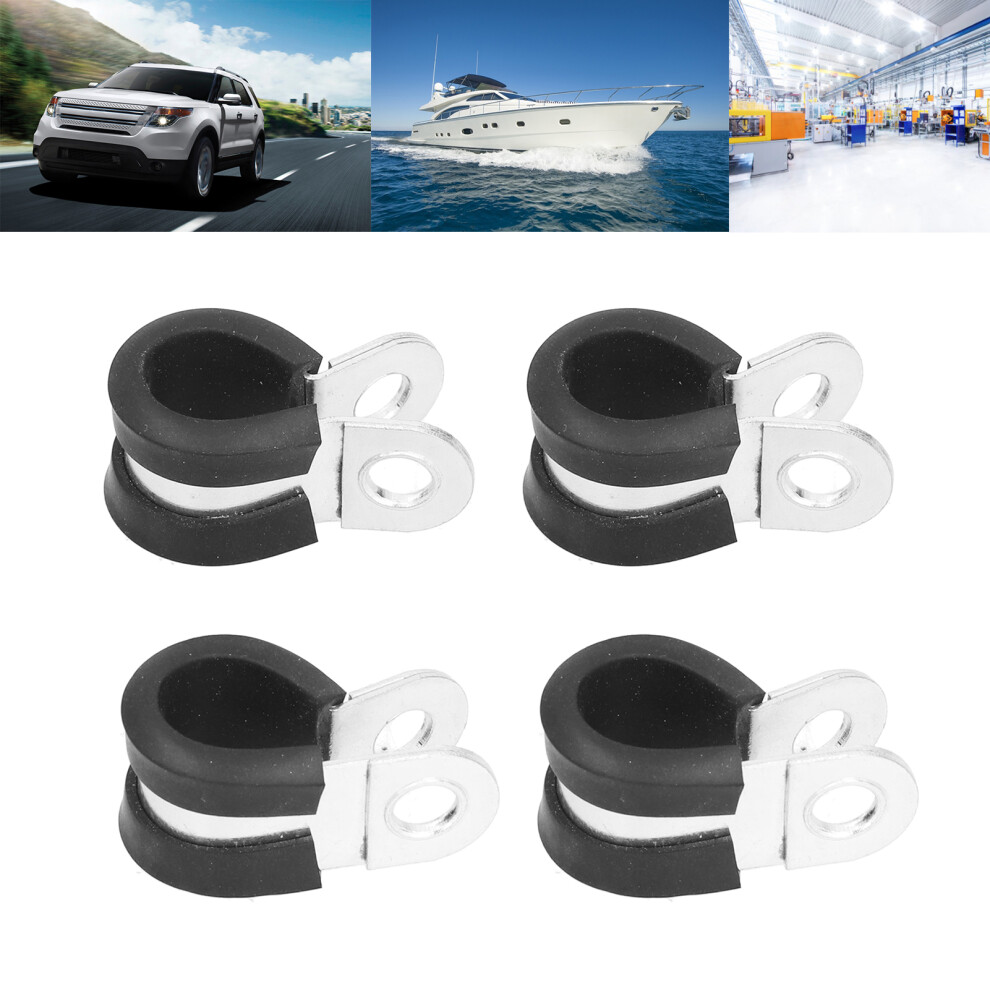 20Pcs R Type Clamp 20Mm Stainless Steel Insulated Cable Fasteners 7901376978524