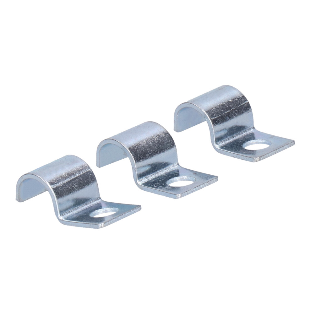 Steel Pipe Clamp 20Pcs Zinc Plated Single Hole For Rubber Rings 8Mm Pipe Size 4071376979012