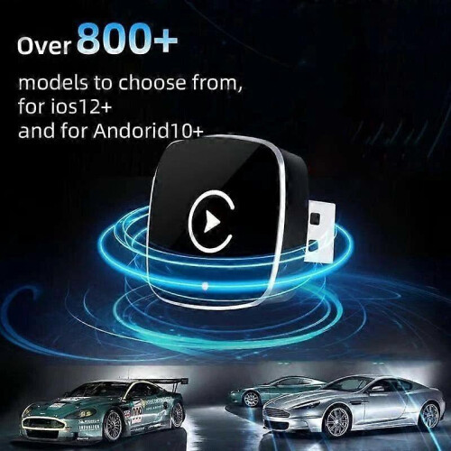 (Black) Carplay Adapter Wireless Carplay Android Auto Box Voice Control 2in1 Auto Connect Stable Plug & Plug Wired to Wireless 1