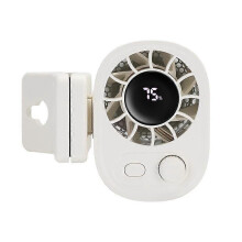 (White) Portable Car Clip Fan 360 Rotatable 100 Speed Wind 12V USB Rechargeable Electric Fan Low Noise Mini Fan Clamp Anywhere