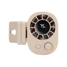 (Off White) Portable Car Clip Fan 360 Rotatable 100 Speed Wind 12V USB Rechargeable Electric Fan Low Noise Mini Fan Clamp Anywhere
