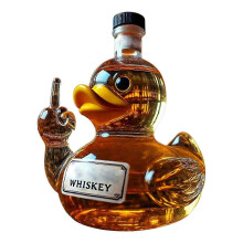(C) Middle Finger Duck Bottle Funny Whiskey Bottle Duck-shaped Alcohol Bottle Funny Duck Decanter for Home Office