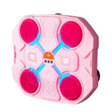 (Pink) Smart Music Boxing Machine,Music Boxing Machine with Gloves,Wall Mounted