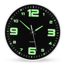 (Style A, 12 inch) 10/12 Inch Luminous Wall Clock Silent Non-Ticking Battery Operated Night Light Wall Clock for Bedroom Decor