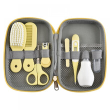 (yellow) 8 Pcs Baby Grooming Kit, Newborn Hair Brush & Health Care Set, Infant Nail Clippers, Baby Hair Trimmer, Essential Nursery Supplies