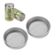 2 Stück Edelstahl-Samensprossenglas-Filterdeckel für 86mm Gläser