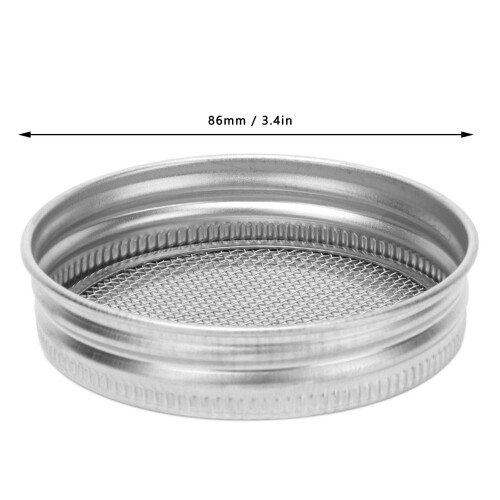 2 Stück Edelstahl-Samensprossenglas-Filterdeckel für 86mm Gläser 2