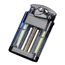 (D) Kerosenes Lighter Transparent dual tank always know fuel level for Outdoor camping survival geared