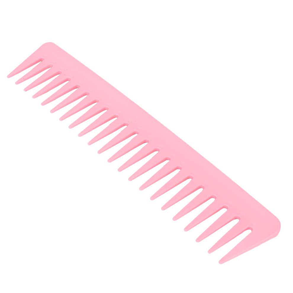 Unisex Pink Wide Teeth Detangling Comb Abs Carbon Fiber 19X4cm