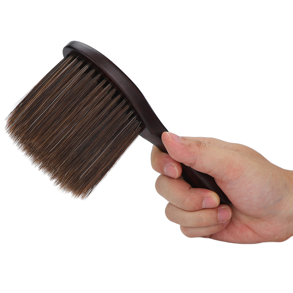 Neck Duster Brush Soft Nylon Bristles Hair Sweeping Brush with Wooden Handle