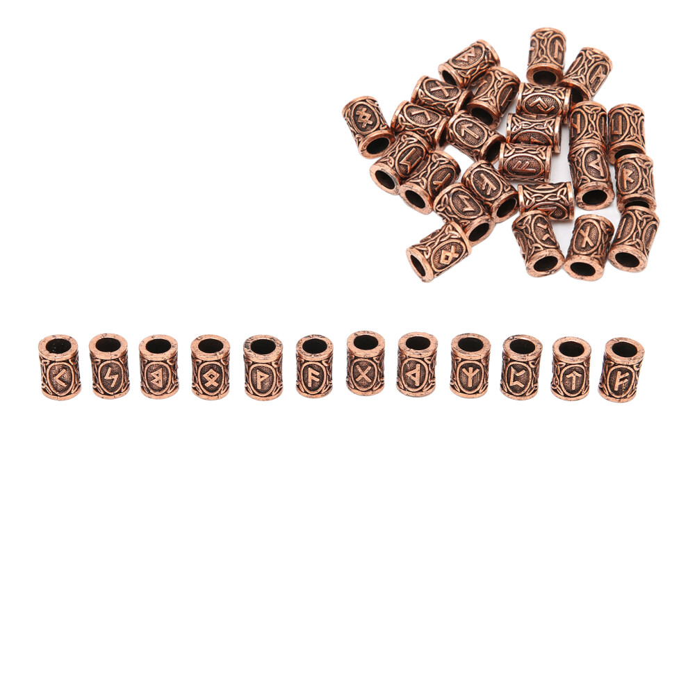 24 Pieces Viking Hair Tube Beads for Beard Styling Braiding and Jewelry