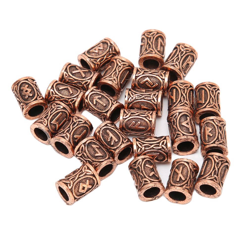 Exotic Design Norse Viking Rune Beads Set Hair Beard Pendant Antique DIY Jewelry Premium Alloy Metal for Unique Material Great Gift Option Pagan