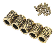 24 Stück Wikinger Bartperlen Bronze Haarperlen DIY Zinklegierung Haardekoration Set