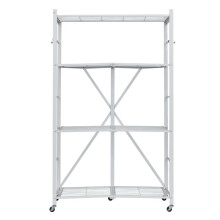 Käytännöllinen taitettava hylly - Duoku - 4 tasoa, pyörillä - 91x53x152 cm - kestävä metalli - kantavuus 340 kg