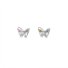 S925 Butterfly Stud Earrings, 2026 Design Colorful Minimalist Earrings for Women