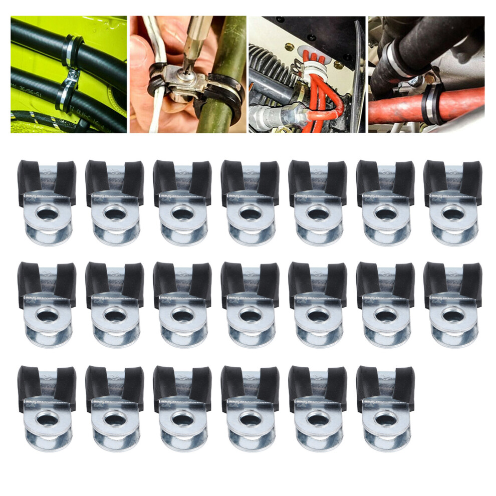 304 Stainless Steel Cable Clamps 14Mm Reusable R Type Pack Of 20 8741376984106