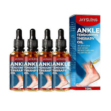 (4PCS)1-5x Ankle Tendonitis Therapy Oil, German Ankle Tendonitis Therapy Oil, Foot And Ankle Massage Treatment Oil For Sore And Stiff Joints