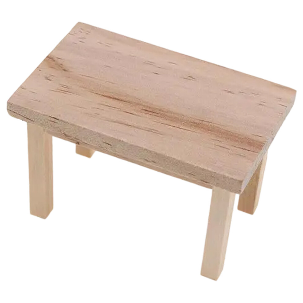Wooden Miniature Long Table for Dollhouse Display, Fine Workmanship Durable And Not Easily Deformed Mini Furniture Model for Creative Room Design,