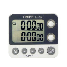 Dual Kitchen Timer Digital Device, 3 Channel for Cooking with Alarm and Large Display, Magnetic Back with Replaceable Battery, Adjustable Volume Loud