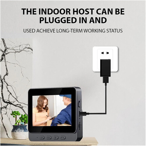 Kit de interfone com vídeo para casa inteligente, comunicação bidirecional com tela IPS de 4,3 polegadas, gravação automática e função de 2