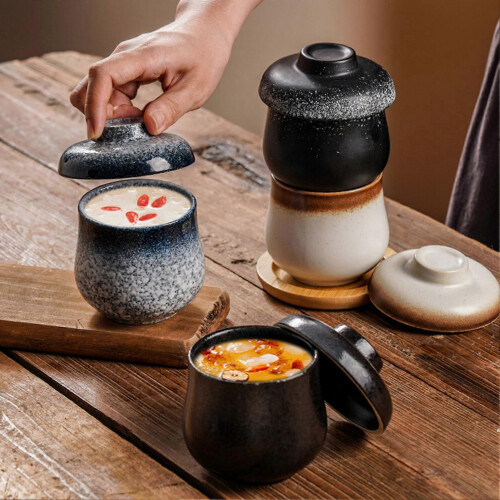 (D)Ceramic Egg Coddler for Breakfast Minimalist Design Egg Poachers Cooker for Breakfast 1