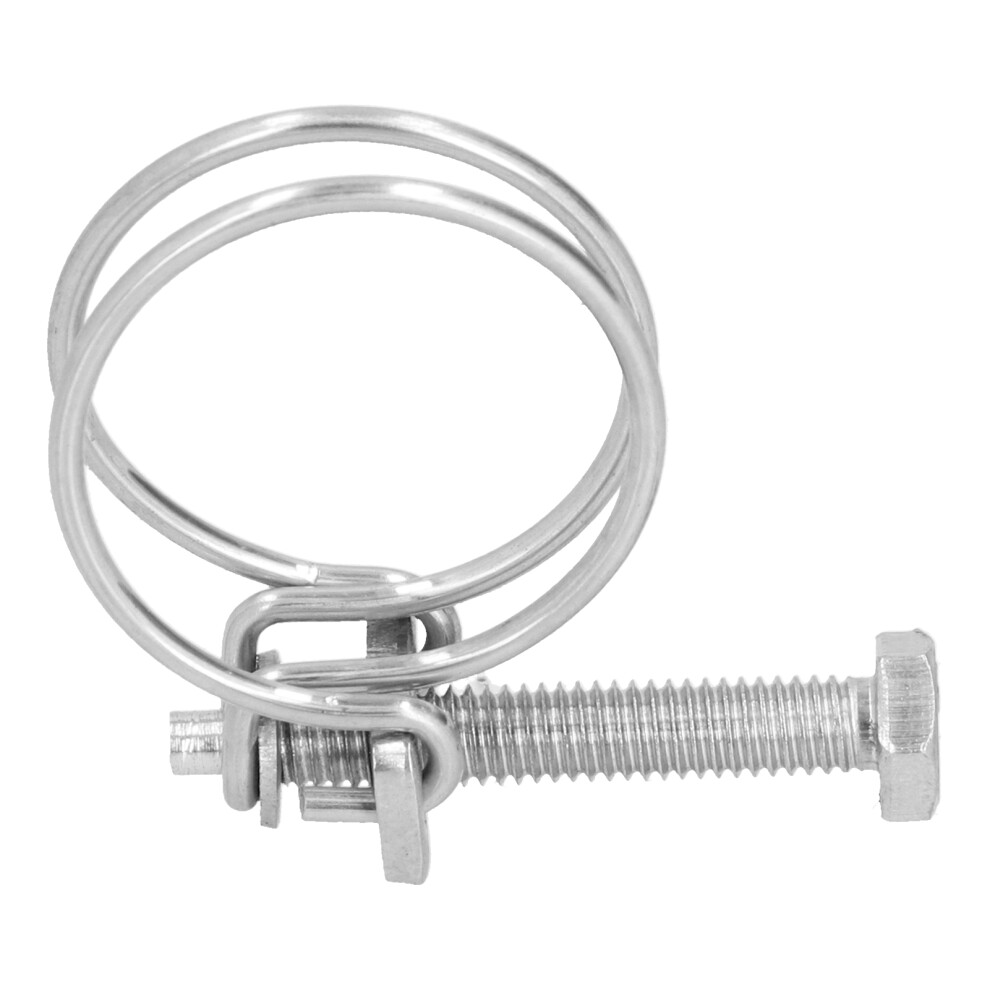 201 Stainless Steel Double Wire Hose Clamps Anti Corrosion Adjustable 19-22Mm 8001376984750