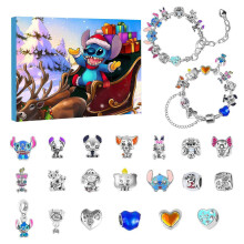 (C) Christmas Jewelry Advents Calendar Kids Unique Bracelets Making Accessories Kit Holiday Party Fun